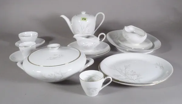Ceramics, comprising; a KPM floral white dinner service.  S2B