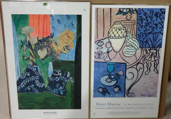 After Henri Matisse, a group of four poster prints, together with three further reproduction prints, (7).  CAB