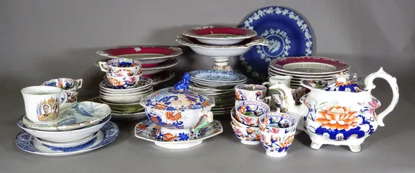 Ceramics, including; 18th century and later part dinner and tea wares, including Spode, Wedgwood and sundry, (qty).   S4M