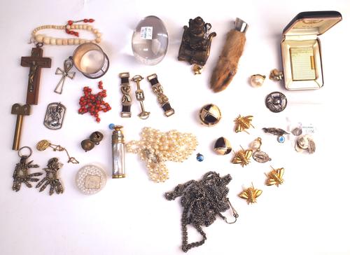 A pair of silver oval cufflinks, the backs and the fronts decorated with donkeys, Birmingham probably 1920, maker Robert Chandler, two white gold, see