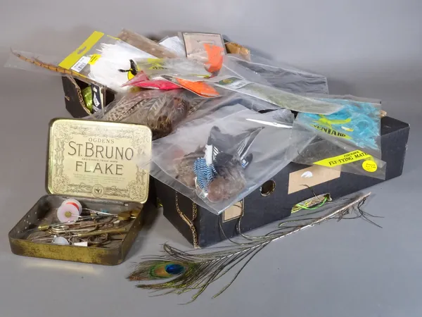 Fishing interest, including; a box of fly tying kit and tool materials, (qty).   S2T