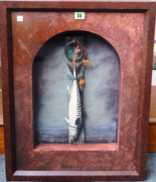 Don Robertson (contemporary), Tionndadh na Tide-mhara (Turn the Tide), mixed media and collage, 55cm x 41.5cm. DDS  M1