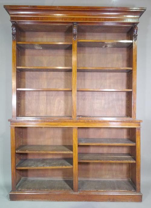 A Victorian mahogany floor standing open bookcase, 155cm wide x 215cm high.   M9