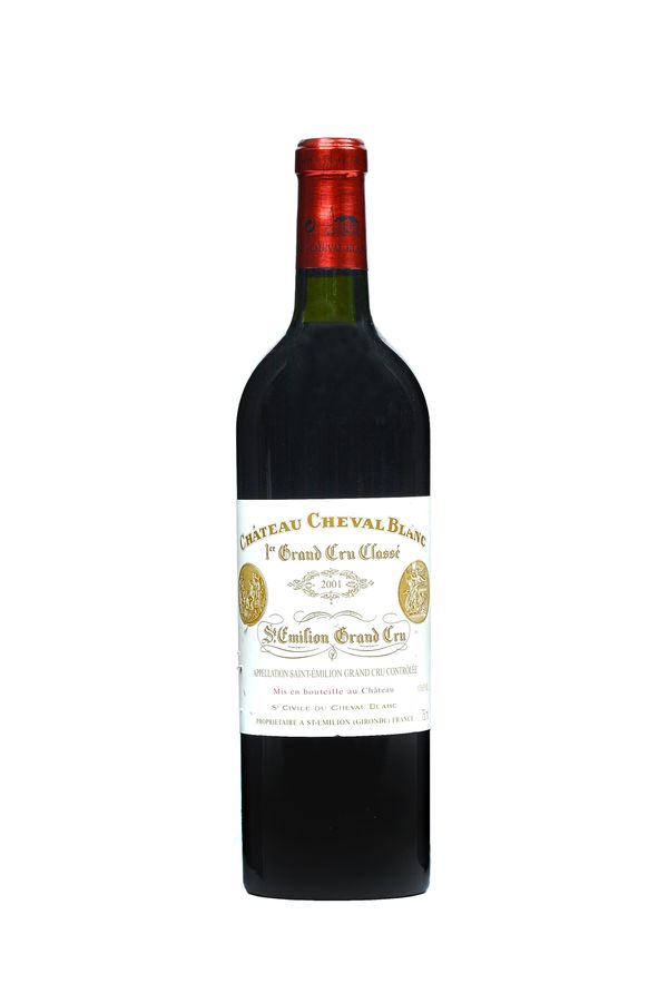 One bottle 2001 Chateau Cheval Blanc St Emilion Grand Cru. Illustrated