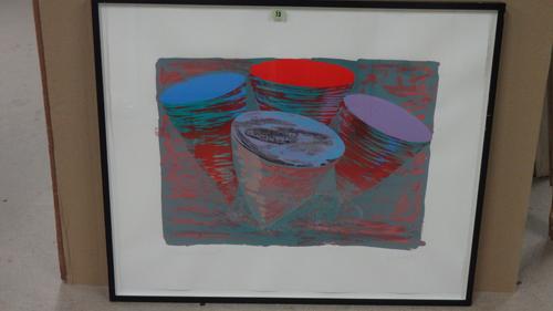 John Loker (b.1938), Dangerous Games I, colour screenprint, signed, inscribed and dated '88, 72cm x 88cm.  J1