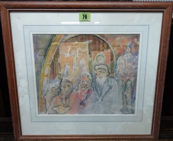 Anthony Clark (20th century), Lifelong devotion, watercolour, signed and inscribed, 24cm x 30cm.  J1