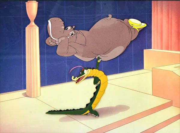 FANTASIA - a Walt Disney colour animation cel,  'the Dance of the Hours' sequence from the 1940 motion picture, hand-painted, depicting Ben Ali Gator