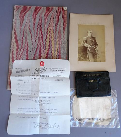 MISCELLANY - a typed, 9 line letter to Private C. Roe, No. 19037, 7th R.W Kent Regt., 11, Hut, 5th Coy, Tipperary, Ireland, Boots Chemists, Nottingham