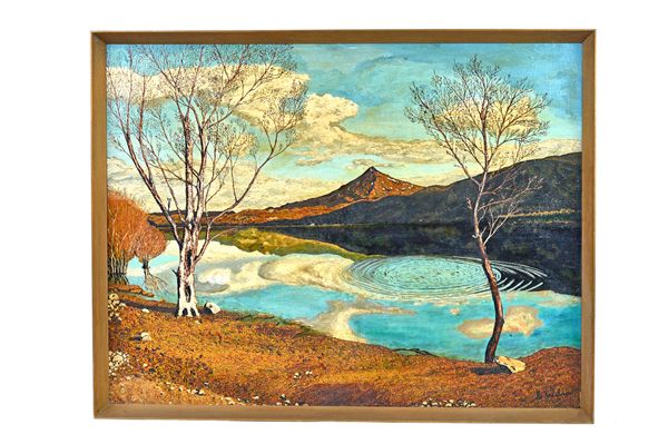 GREAT TRAIN ROBBERY - Charles Frederick 'Charlie' Wilson (1932 - 1990). Ripples in a lake, oil on canvas, signed, 63 x 81.5cm.,  * the frame was also