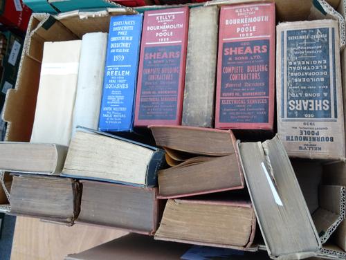 Kelly's Directory of Bournemouth and Poole, 17 vol. 1921-1975, original cloth, mixed condition with Sidney J. Mate's Bournemouth Poole and Christchurc