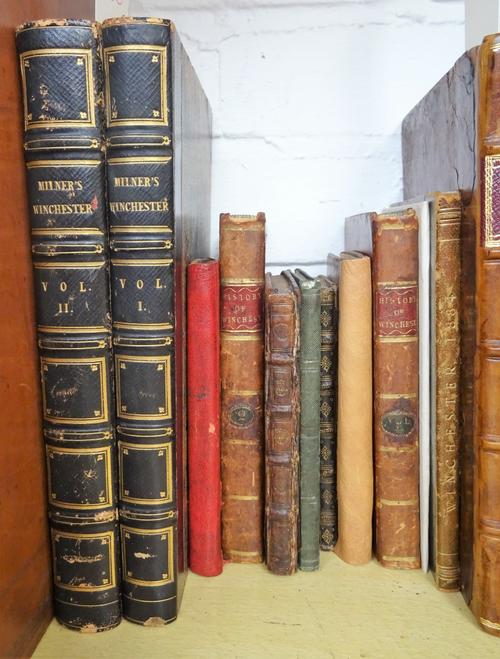 Milner (John) The History and Survey of the Antiquities of Winchester, 2 vol., Third Edition, 20 engraved plates plus tipped in Cathedral Plan to vol