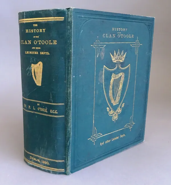O'Toole (P.L.) History of the Clan O'Toole and Other Leinster Septs., coloured armorial frontis.,illus., folding map and tables, publisher's green clo