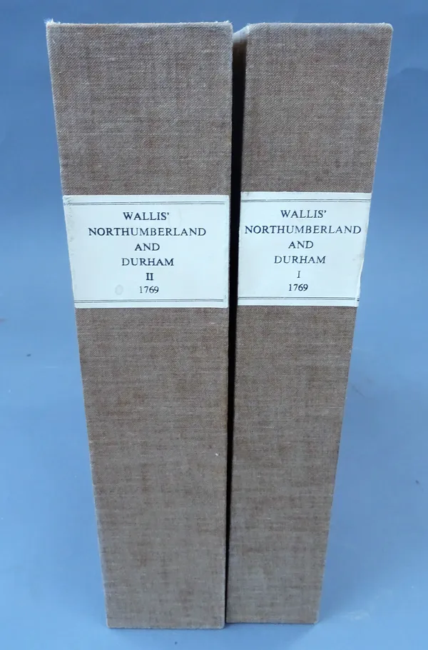 WALLIS (J.)  The Natural History and Antiquities of Northumberland  . . .  First Edition, 2 vols. old wrappers (with new paper reback), old crested gi
