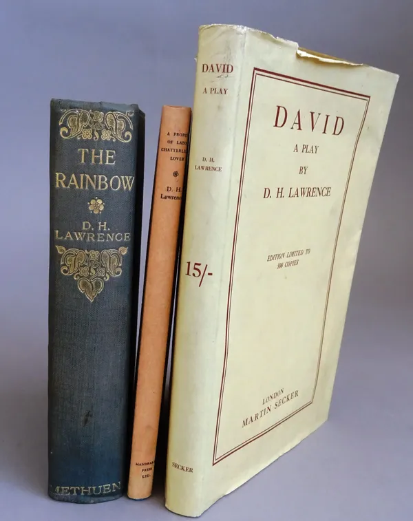 Lawrence (D.H.) The Rainbow, First Edition, Presentation Copy stamp to title, original cloth, spine dulled, slight marking, rear inner hinge pulling,