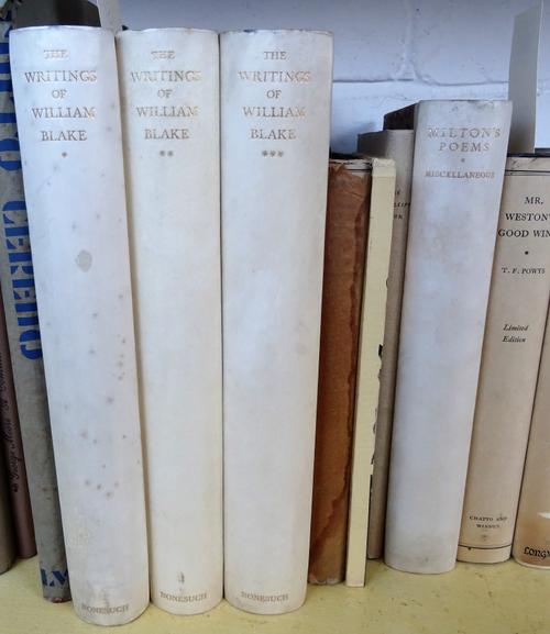 Nonesuch Press - Blake (William & Geoffrey Keynes, ed.) The Writings of William Blake, 3 vol., limited edition 1131/1500, vellum backed boards, slight