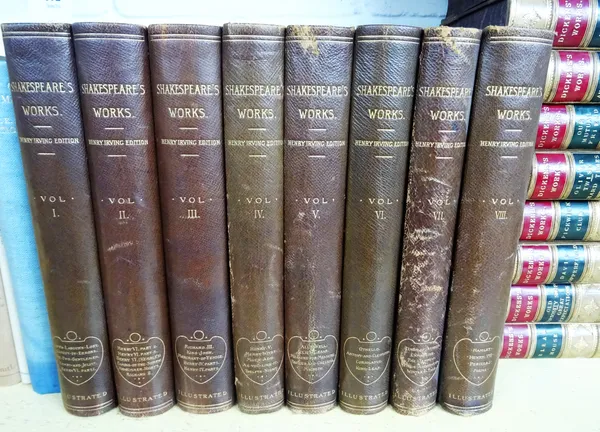 Shakespeare (William) The Works edited by Henry Irving and Frank A. Marshall, 8 vols., illus. by Gordon Browne, contemporary quarter morocco, some rub