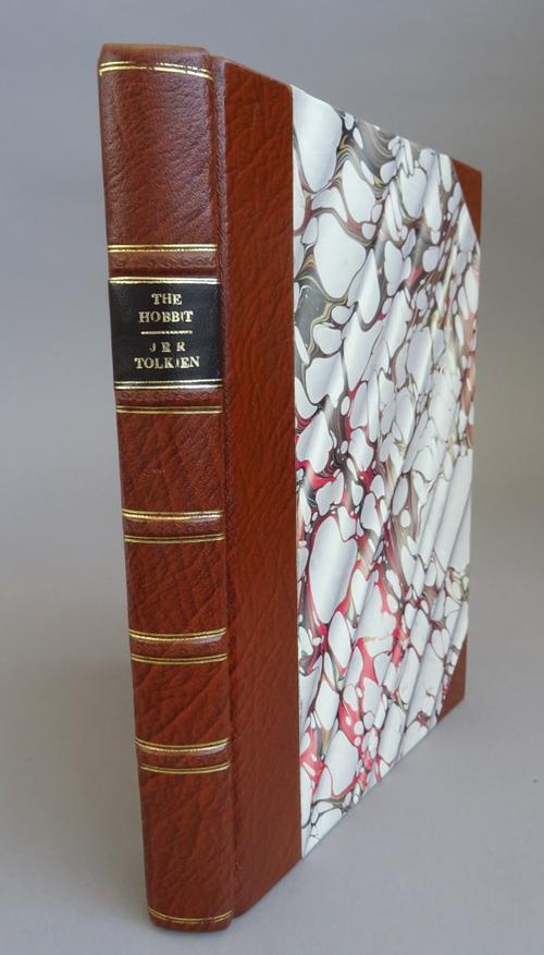 Tolkien (J.R.R. & Alan Lee, illus.) The Hobbitt or There and Back Again, half morocco over marbled boards, HarperCollins, 1997 with Langley (Noel) The