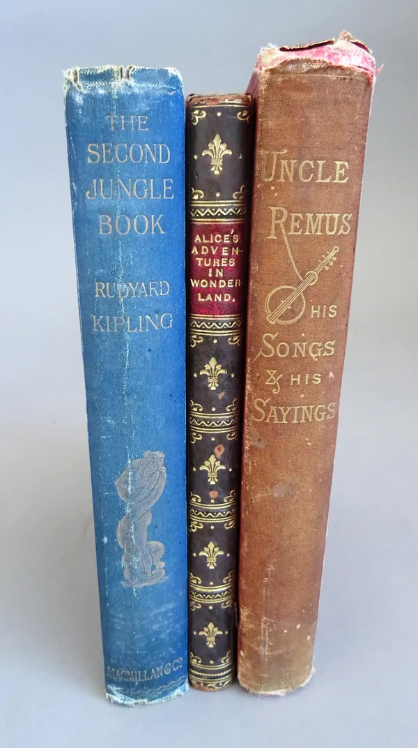 Kipling (Rudyard) The Second Jungle Book, first edition, foxed, stamp to ffep, original cloth gilt, dulled, spine sunned, 1895 with Carroll (Lewis) Al