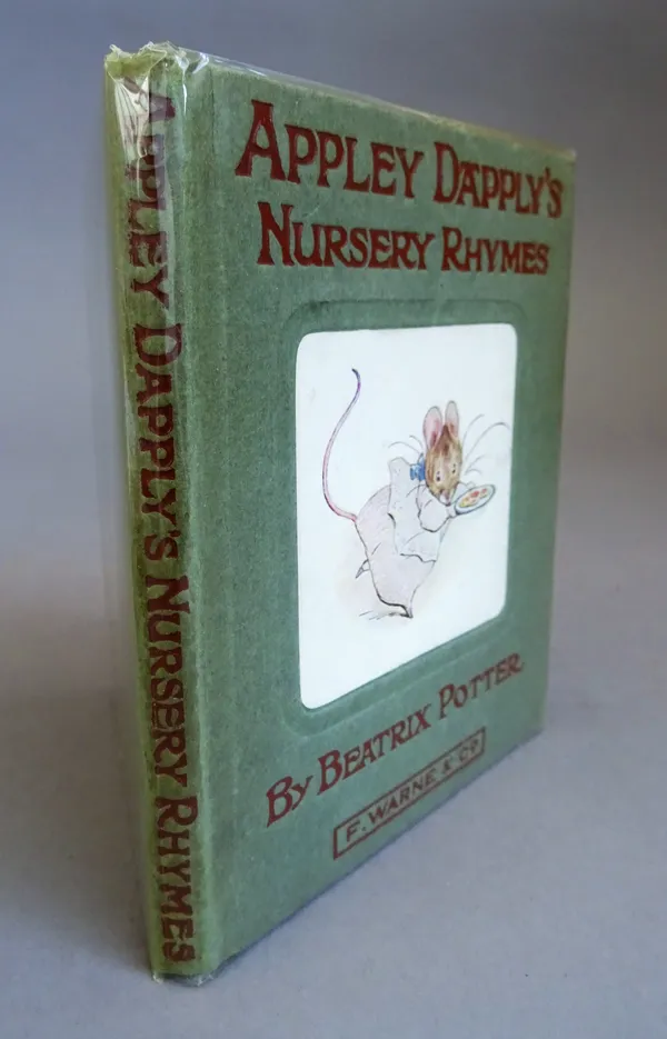 Potter (Beatrix) Appley Dapply's Nursery Rhymes, first edition, coloured frontis. plus 14 coloured plates, original green paper covered boards with pi