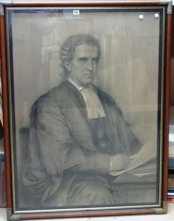 Francois Verheyden (1806-1889), Portrait of Charles Arthur Russell, Baron Russell of Killowen, charcoal heightened with white chalk, signed, 111cm x 8