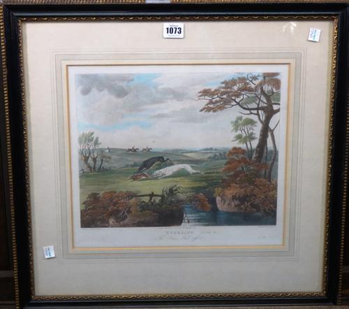 After Dean Wolstenholme, Coursing, plates I-IV, four aquatints by J. Stewart, with hand colouring, each 30cm x 35cm, (4).