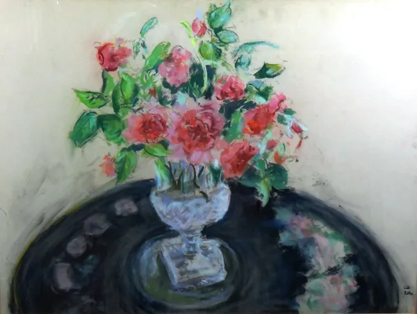 Paul Lucien Maze (1887-1979), Still life of roses, pastel, twice stamped with artist's studio stamp 'PM', 55cm x 73cm. DDS