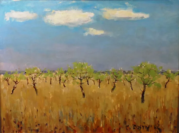 Constant Cosyn (20th century), Olive grove, oil on board, signed and dated '66, 51cm x 68cm. DDS