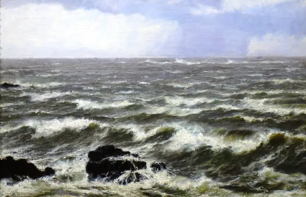 H. Colls (19th century), Seascape, oil on canvas, signed and dated '90, 39cm x 59cm.