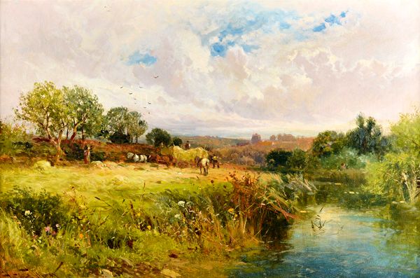 John Horace Hooper (1853-1899), Fittleworth, Sussex, oil on canvas, signed, further signed and inscribed on reverse, 60cm x 90cm. Illustrated