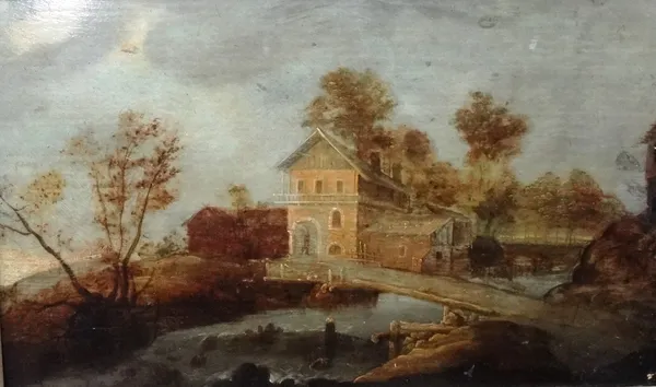 Dutch School (17th/18th century), View of a Mill on a River, oil on panel, 23cm x 36.5cm.