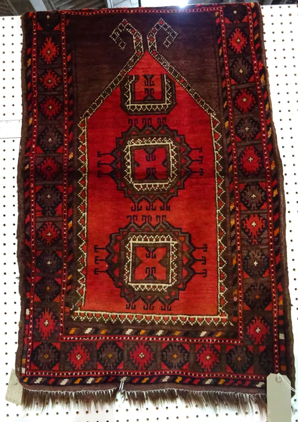 An Afghan prayer mat, 109cm x 68cm  I5
