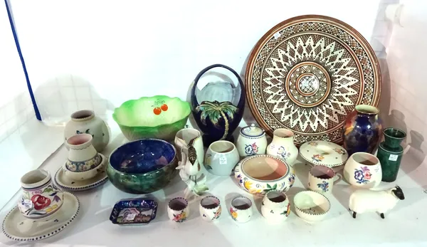 Ceramics including a group of Poole pottery, Beswick bowls, a studio pottery bowl and sundry.  S1M