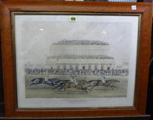 After James Pollard, Race for the Gold Cup at Ascot 1852, aquatint with hand colouring, 36cm x 48cm.  F1