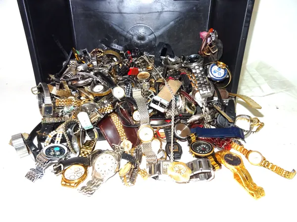 A large quantity of metal and other cased wristwatches. S1M