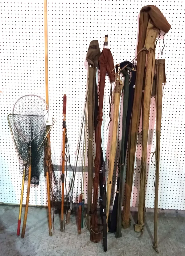 A quantity of vintage fly and sea fishing rods and related accessories, (qty).  CAB