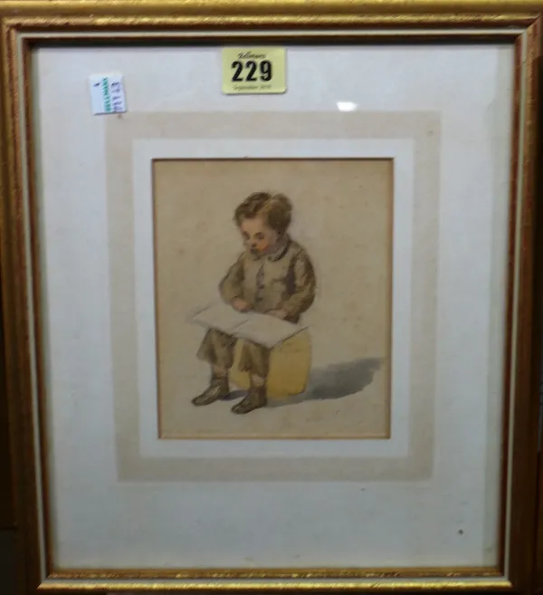 English School (19th century), Studies of children, three, watercolour over pencil, the largest 14.5cm x 12cm.(3)  A3