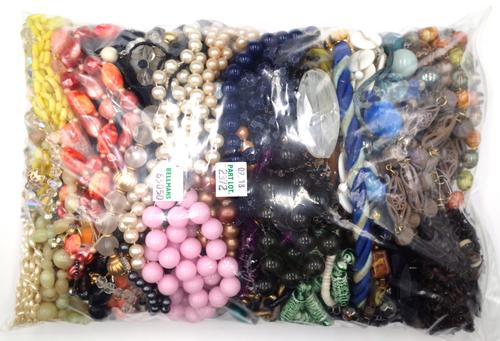 A large collection of mostly costume jewellery, including bead and other necklaces, bangles, earrings, rings, collectables, cufflinks, pendants with n