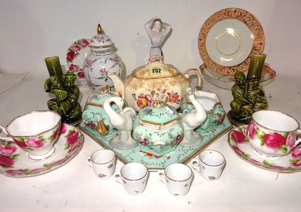 Ceramics, mainly early 20th century part tea sets and decorative ceramics, Minton, Royal Albert and sundry.  S2M