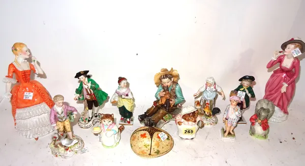 Ceramics, mainly porcelain figures including Beswick Beatrix Potter figures, continental figures and sundry.  S2T