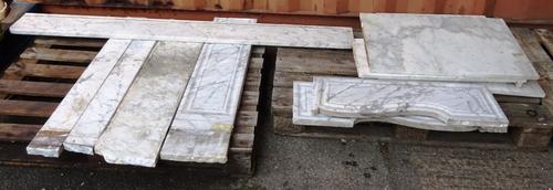 A 20th century white marble fire surround, (a.f.).    OUT