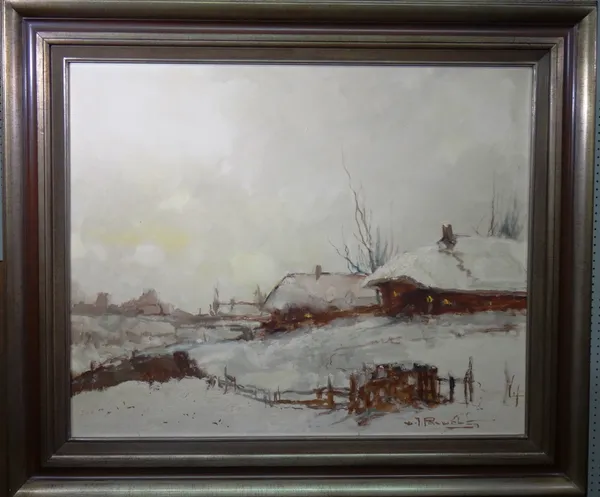 Henri Joseph Pauwels (1903-1983), Winter landscape, oil on canvas, signed, 63.5cm x 78cm.  J1