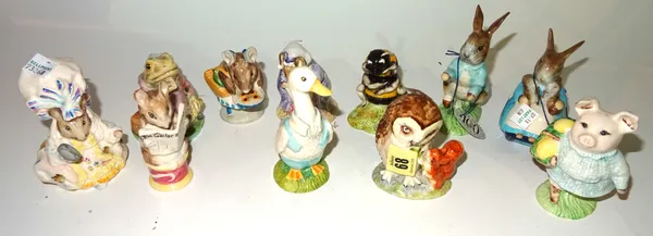 Beatrix Potter; a group of eleven Royal Albert figurines, including Babitty bumble, Foxy gentleman, lady mouse and others, (11).   S2B