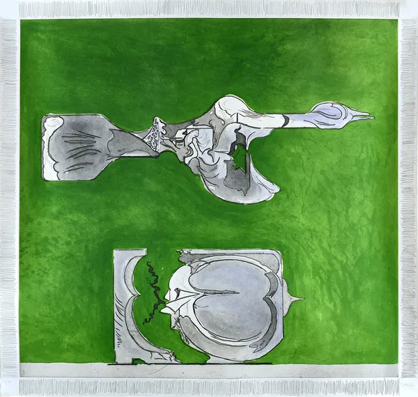 Graham Sutherland (1903-1980), Bird and Split Rock, etching and aquatint in colours, 1974, signed in pencil and numbered 16/72, unframed,  98.5cm x 10