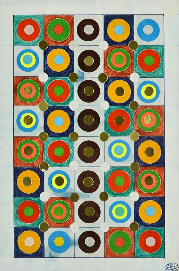 Ithell Colquhoun (1906-1988), Permutation I, 1969, mixed media, signed with monogram and dated '69, 24cm x 8.5cm.; together with two further similar w