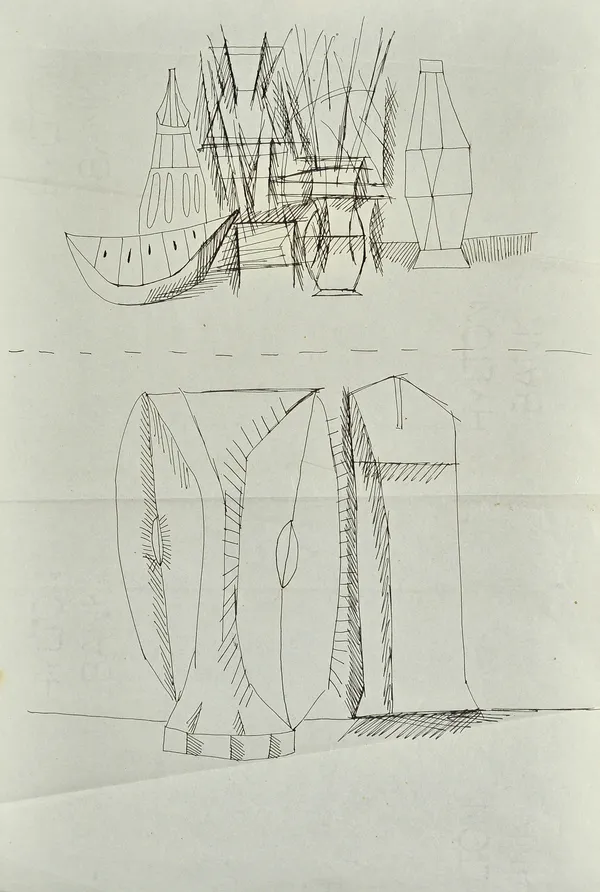 Francis Newton Souza (1924-2002), Object groups, a group of three, ink drawings, all unframed, each approx 39cm x 25cm.(3) Illustrated. Provenance; fr