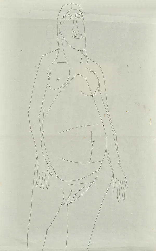 Francis Newton Souza (1924-2002), Nude studies, a group of four, ink drawings, all unframed, each approx 39cm x 25cm. (4). Illustrated. Provenance; fr