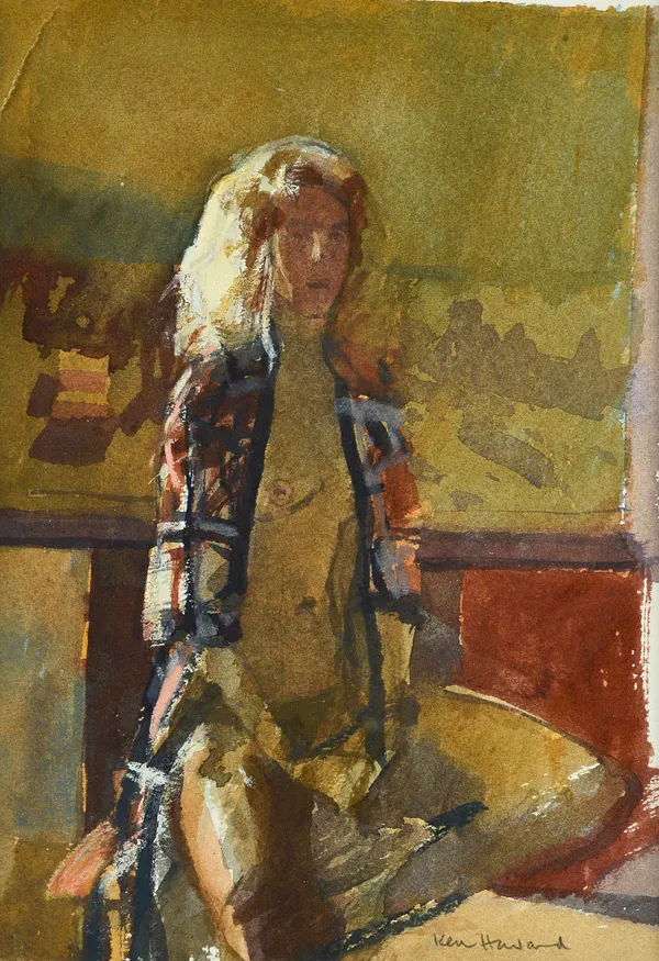 Ken Howard (b.1932), Marika III, watercolour, signed, 24cm x 16cm.  DDS Illustrated.