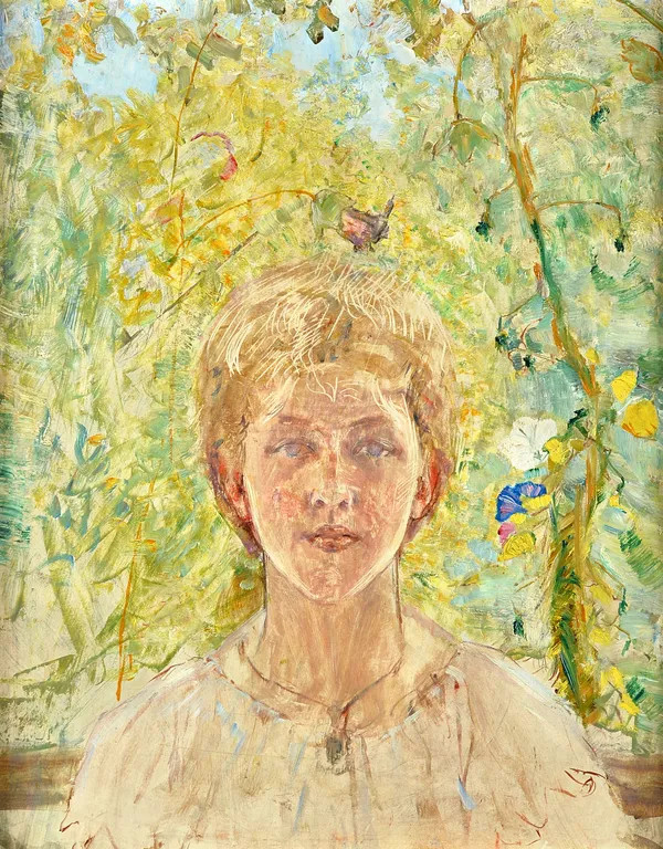 Wilhelmina Carlson-Bredberg (1857-1943), Flickporträtt, oil on panel, 60cm x 48.5cm. Illustrated.