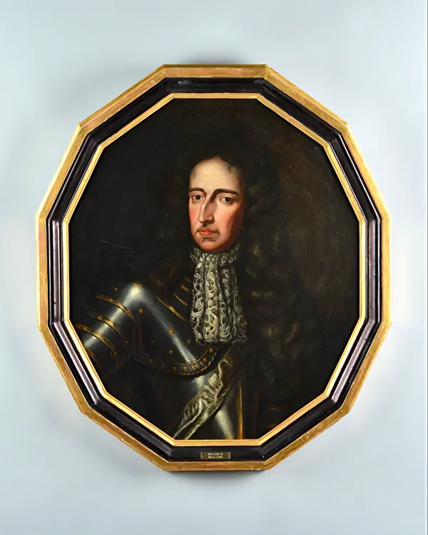 Manner of Sir Godfrey Kneller, Portrait of William III, oil on canvas, oval, 70cm x 60cm. Illustrated. Provenance: Sale, Christie's, London, 8 August