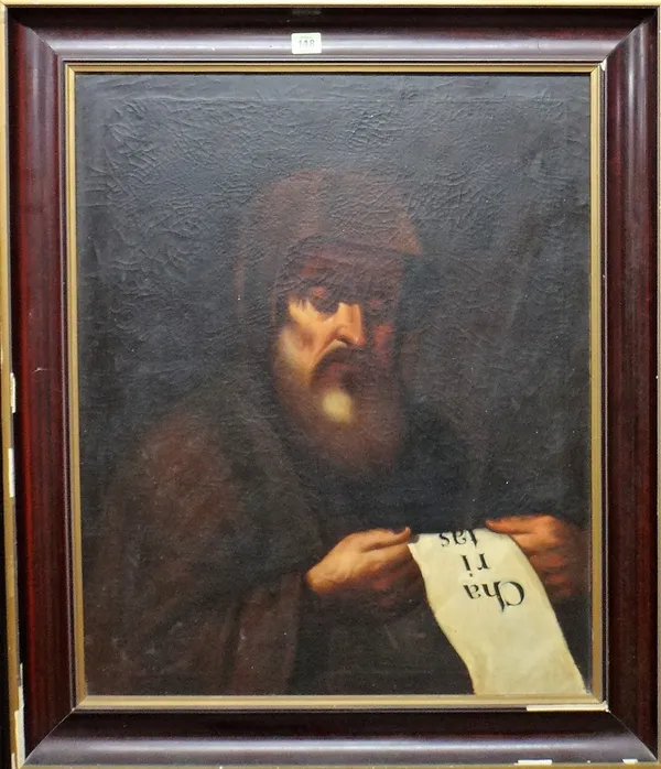 Continental School (19th/20th century), Saint Francis of Paola, oil on canvas, 68cm x 56cm.